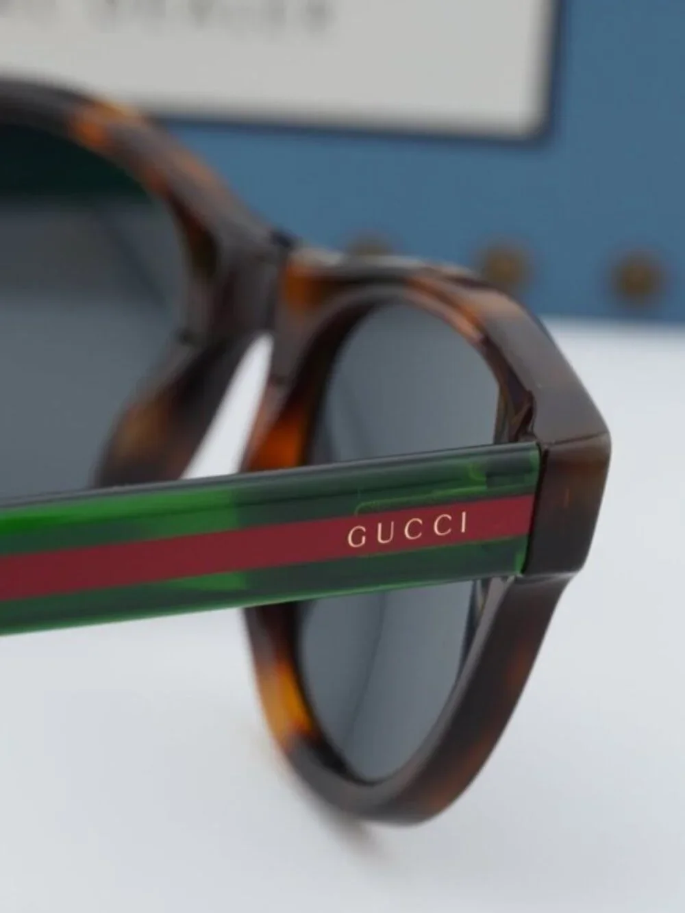 Gucci GG0003S 003 Men Square Sunglasses - Havana / Green / Grey